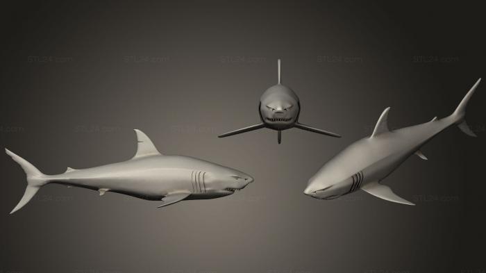 Статуэтки упрощенные (Белая Акула, STKPR_0008) 3D модель для ЧПУ станка